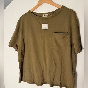 Free people Oversized Distressed Tee w/ Pocket